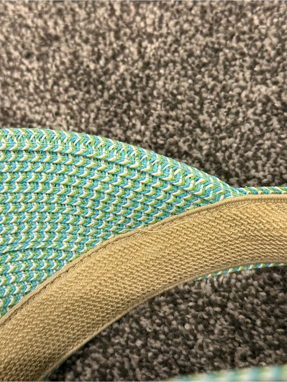 Scala Raffia Braided Visor in Sea Foam